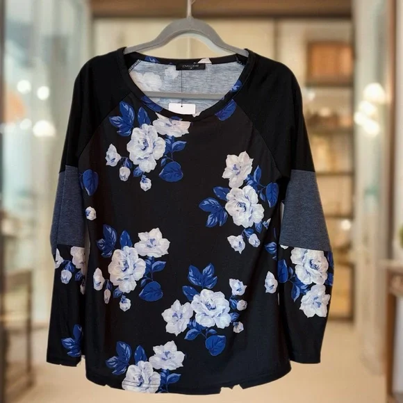 Loveu.Dear Size Medium Floral Long Sleeve Top New - Picture 2 of 10